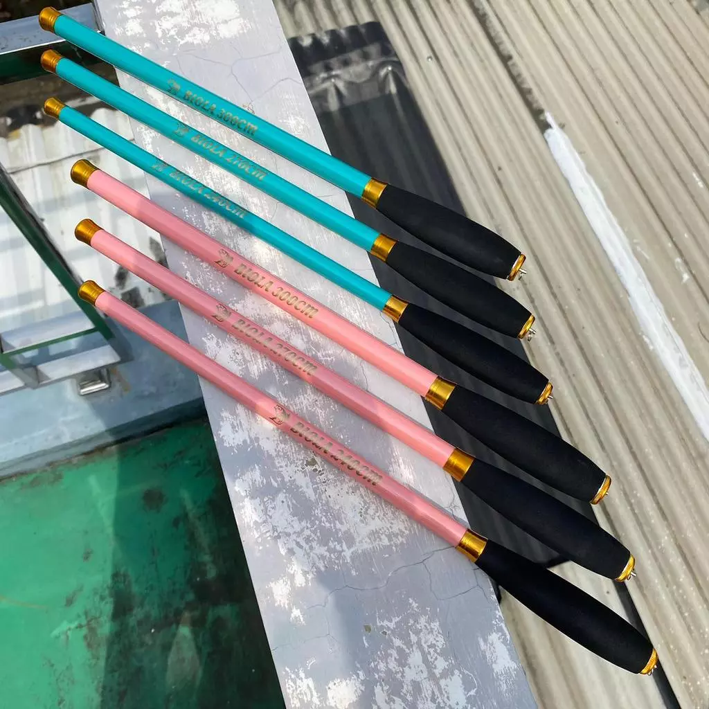 Tegek CARBON BIOLA Fishing Rod Handel Spon Eva Ros Pendek Medium Action - Gambar 4