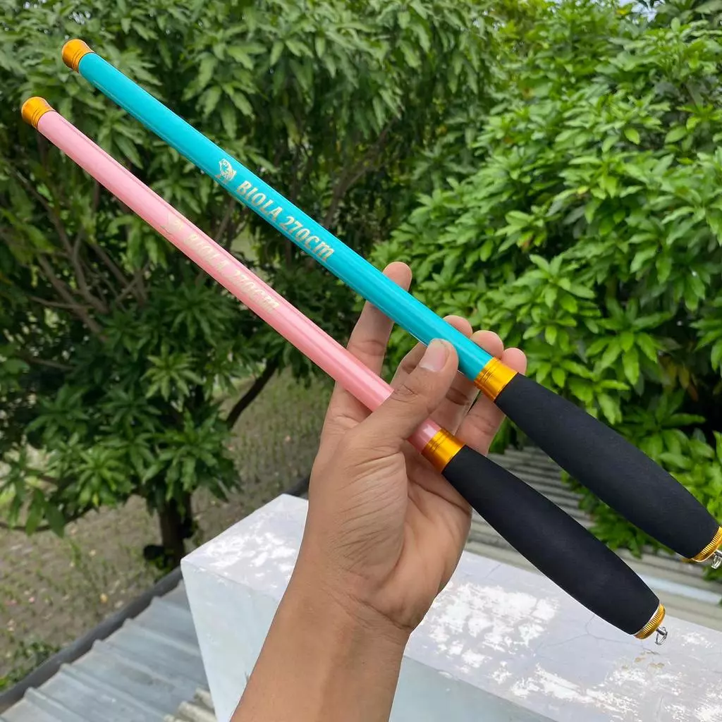 Tegek CARBON BIOLA Fishing Rod Handel Spon Eva Ros Pendek Medium Action - Gambar 6