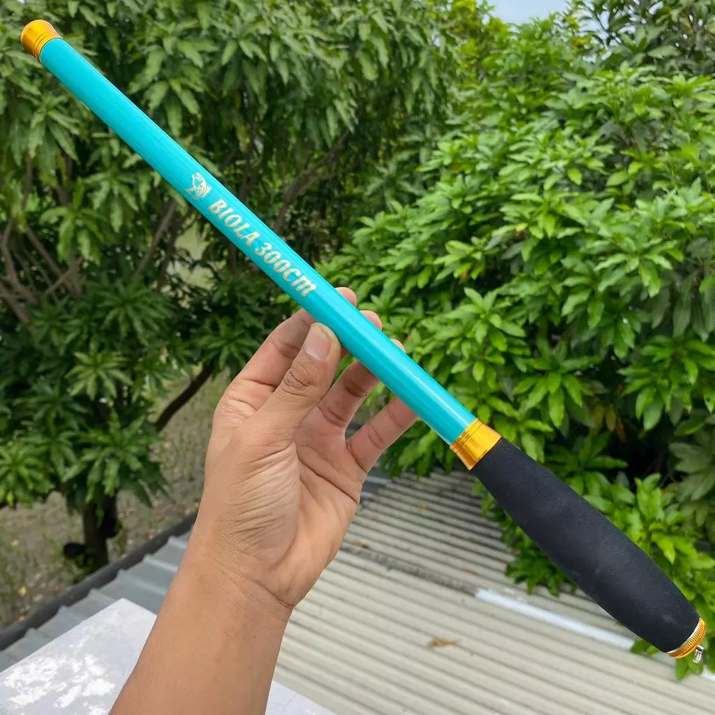 Tegek CARBON BIOLA Fishing Rod Handel Spon Eva Ros Pendek Medium Action - Gambar 8