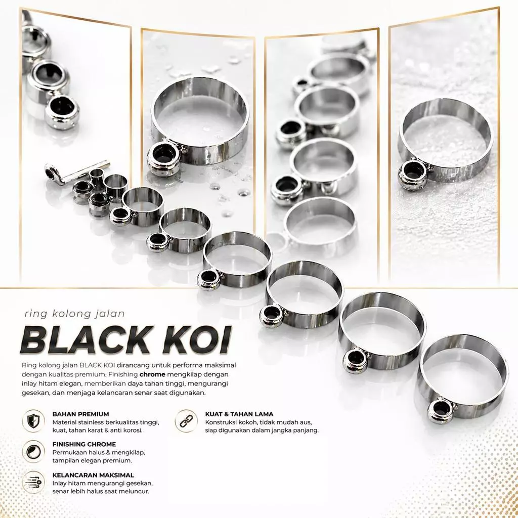 Set Ring Kolong Jalan Joran Tegek Haizhen Black Koi 450